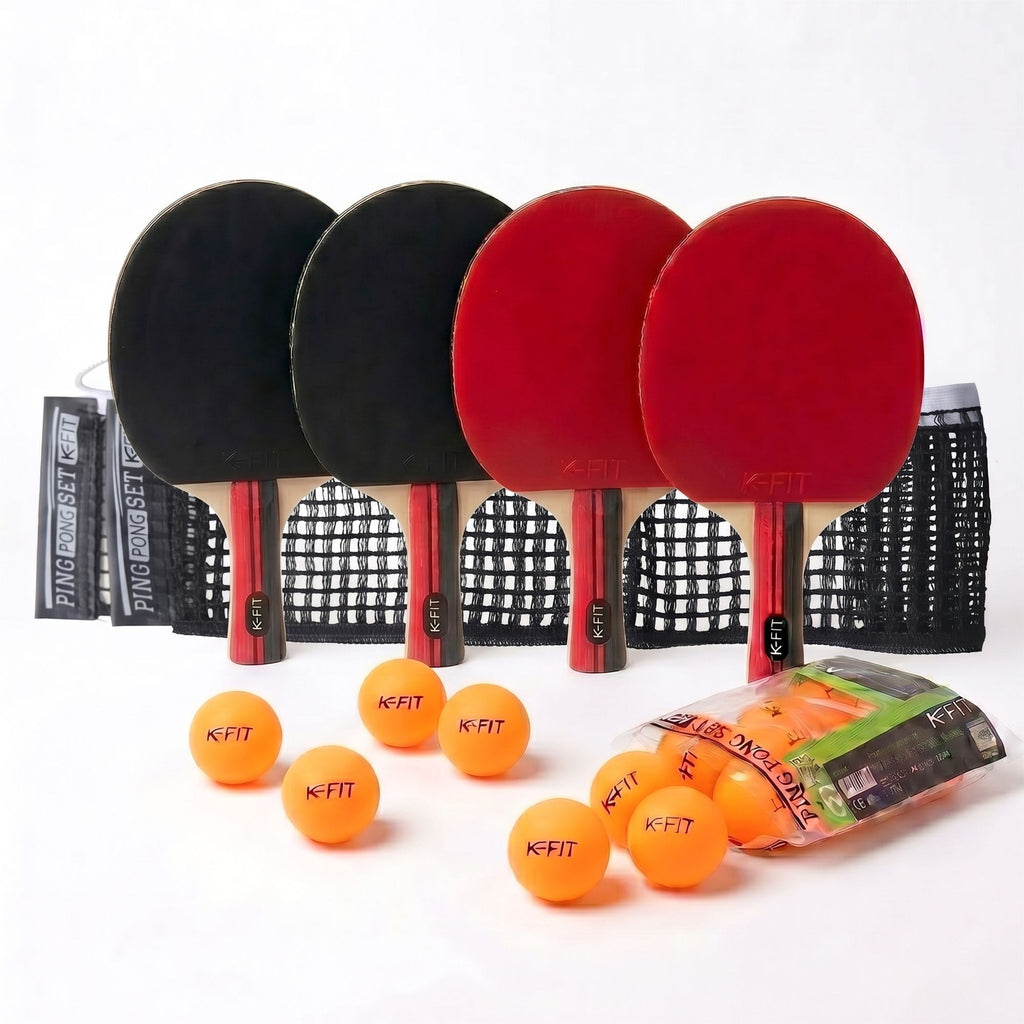 Set 4 Paletas Ping Pong + 30 Pelotas + Malla