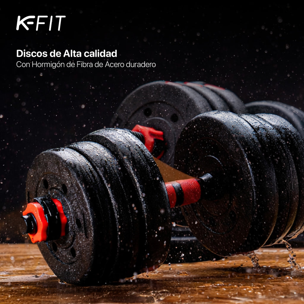 Set Mancuernas con Barra Ajustable 50Kg